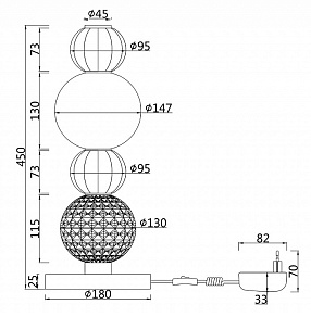 Настольная лампа декоративная Maytoni Collar MOD301TL-L18CH3K