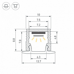 Профиль накладной Arlight SL-MINI 064305
