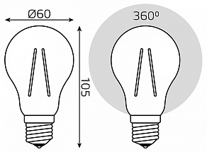 Лампа светодиодная Gauss Filament Elementary E27 11Вт 4100K 22221