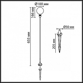 Наземный низкий светильник Odeon Light DANDE 7121/2GL