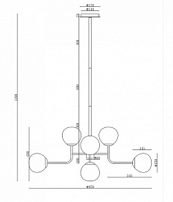 Люстра на штанге Maytoni Erich MOD221-PL-08-N
