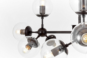 Люстра на штанге LUMINA DECO Zodiak LDP 160-12 BK+PR
