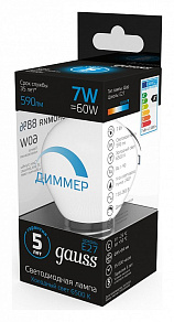 Лампа светодиодная Gauss  E27 7Вт 6500K 105102307-D