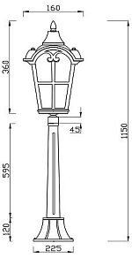 Наземный высокий светильник Maytoni Albion O413FL-01BZ1