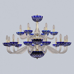 Подвесная люстра Bohemia Ivele Crystal Ivele Crystal 1 1308/12+6/360/2d G Cl/Clear-Blue/H-1I