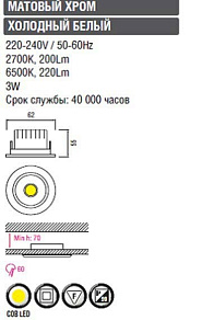 Встраиваемый светильник Horoz Electric HL6741 HRZ00000280