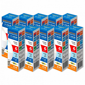 Набор из 10 ламп светодиодных Volpe OPTIMA DIM E14 6Вт 4000K UL-00013864