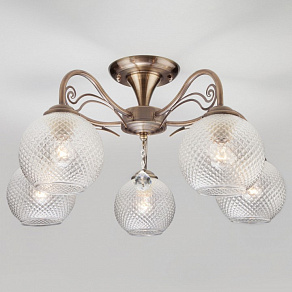 Люстра на штанге Eurosvet Kristin 30139/5 античная бронза