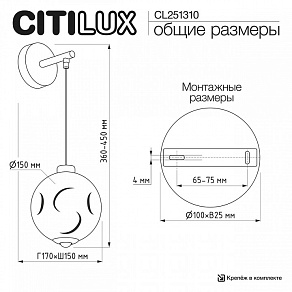 Бра Citilux NOONA CL251310