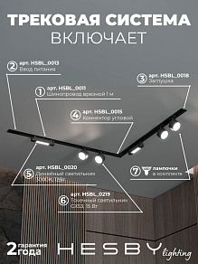 Комплект трековый Hesby Lighting Skylite №1 HSBL_kompl_S014_VL2B3K