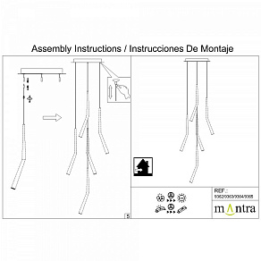 Подвесная люстра Mantra Arrecife 9365+9220 (5L)