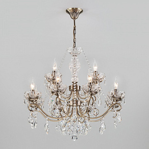 Потолочная люстра Eurosvet Teodore 10103/12 античная бронза/прозрачный хрусталь Strotskis