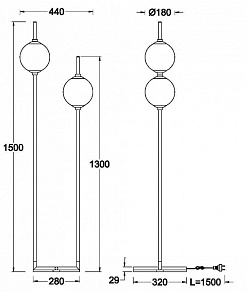 Торшер Maytoni The Sixth Sense Z020FL-L12BS3K