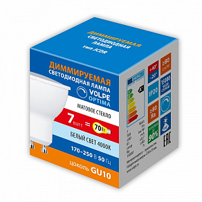 Лампа светодиодная Volpe OPTIMA DIM GU10 7Вт 4000K UL-00009234