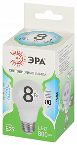 Лампа светодиодная Эра Green Line E27 8Вт 4000K LED A60-8W-840-E27 GL