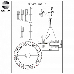 Подвесной светильник ST-Luce Olvera SL1633.203.16