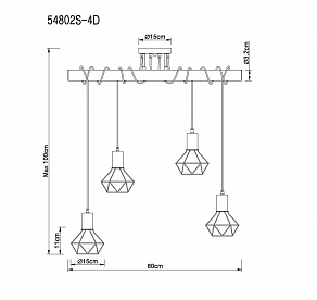 Подвесной светильник Globo Xara I 54802S-4D