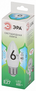 Лампа светодиодная Эра Green Line E27 6Вт 4000K LED B35-6W-840-E27 GL