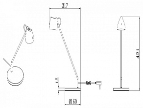 Настольная лампа офисная Lucide Milne 2767/12/31
