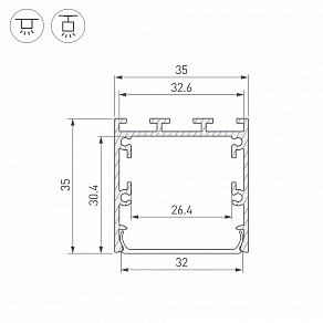 Профиль накладной Arlight LINE 053401