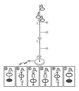 Торшер Globo Aaron 56953-3S