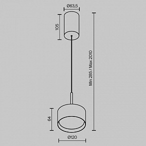 Подвесной светильник Maytoni Glare P102PL-12W4K-BS