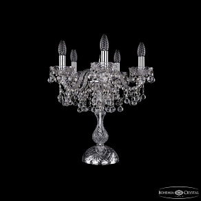 Настольная лампа декоративная Bohemia Ivele Crystal 1409 1409L/5/141-47 Ni