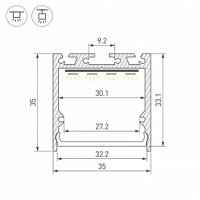 Профиль накладной Arlight LINIA 062591