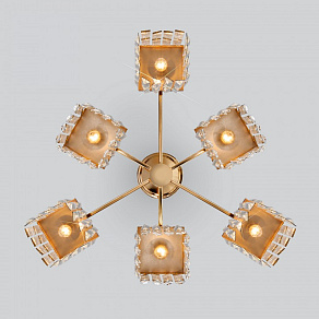 Потолочная люстра Eurosvet Barra 10100/6 золото/прозрачный хрусталь Strotskis