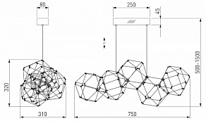 Подвесная люстра Eurosvet Uma 90368/5 медь