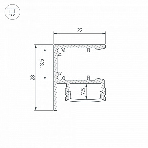 Профиль накладной Arlight WALL 050466