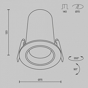 Встраиваемый светильник Maytoni Technical FOCUS LED DL125-L12-4K-W