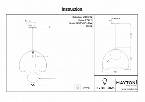 Подвесной светильник Maytoni Polly MOD543PL-01W