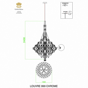 Подвесная люстра iLamp LOUVRE 999 CR