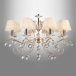 Подвесная люстра Eurosvet Эстель 10058/8 золото/прозрачный хрусталь Strotskis