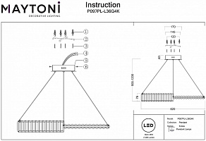 Подвесной светильник Maytoni Krone P097PL-L36G4K
