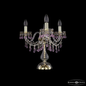 Настольная лампа декоративная Bohemia Ivele Crystal 1410 1410L/3/141-39 G V7010