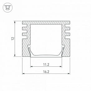 Профиль накладной [2 м] Arlight PDS-S-2000 ANOD 012095