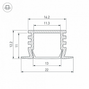Профиль встраиваемый Arlight PDS-F-2000 ANOD Brown Deep 017653