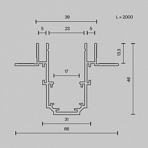 Трек встраиваемый Maytoni Busbar trunkings Exility TRX034LS-222B