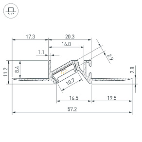 Профиль встраиваемый Arlight PDS-BEVEL 063420