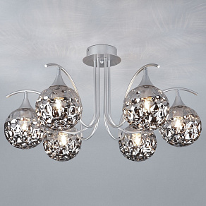 Люстра на штанге Eurosvet Clio 70102/6 серебро