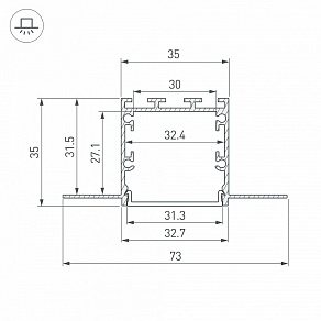 Профиль встраиваемый Arlight LINIA32 056262