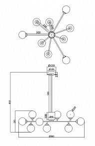 Люстра на штанге Freya Alexis FR5120PL-09G