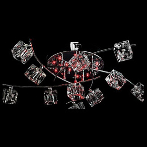 Потолочная люстра Eurosvet Quadro 4976/11 хром/синий+красный+фиолетовый