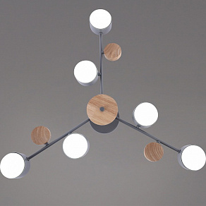 Люстра на штанге Reluce  03758-0.3-06 GREY+WOOD GX53