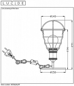 Настольная лампа декоративная Lucide Zych 45556/01/97