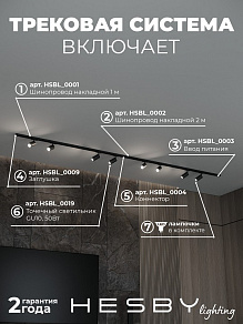 Комплект трековый Hesby Lighting Skylite №3 HSBL_kompl_S003_NI3B4K