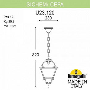 Подвесной светильник Fumagalli CEFA U23.120.000.WYE27