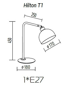 Настольная лампа декоративная TopDecor Hilton Hilton T1 12